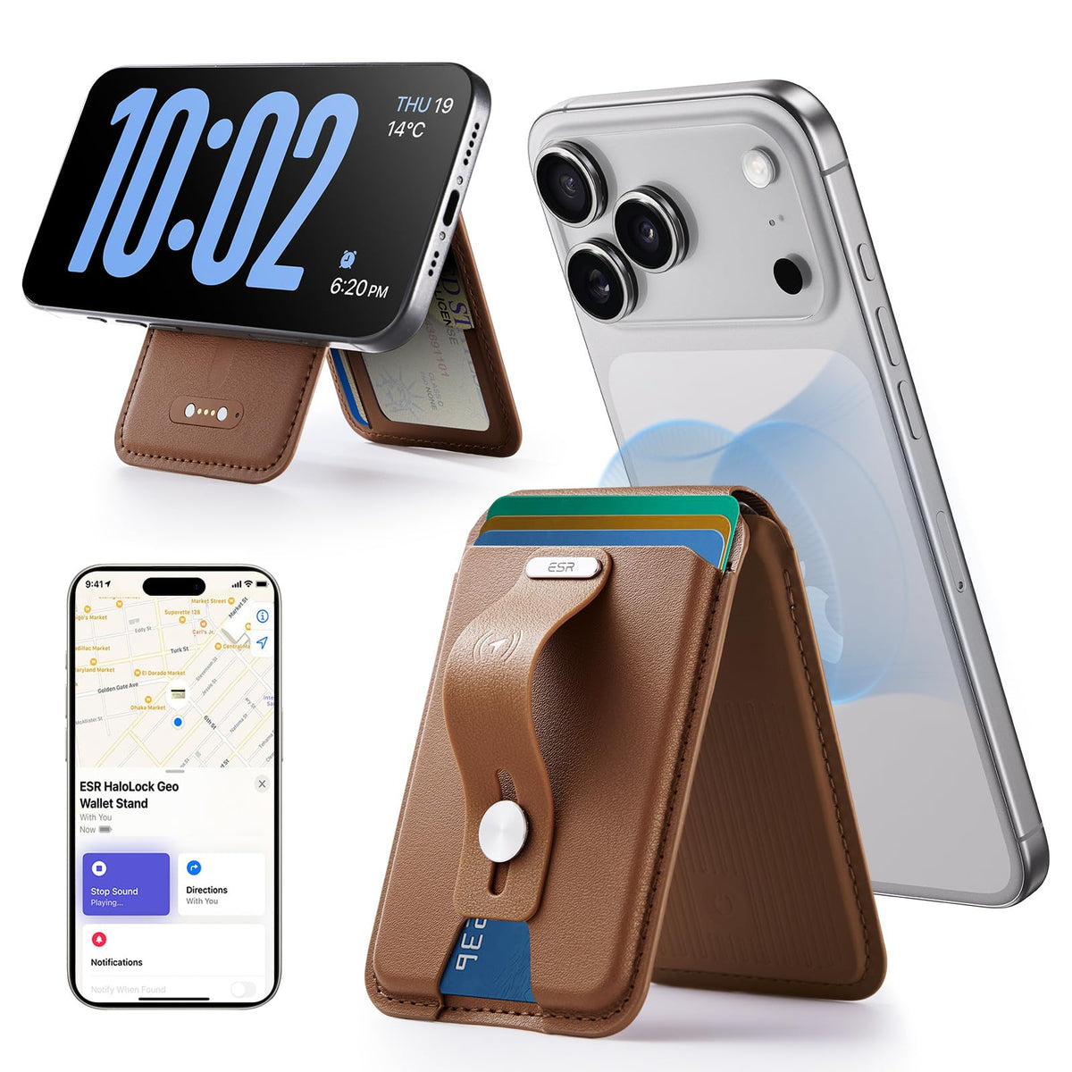ESR Geo for MagSafe Wallet with Full Find My Functionality, 5 Card Holder