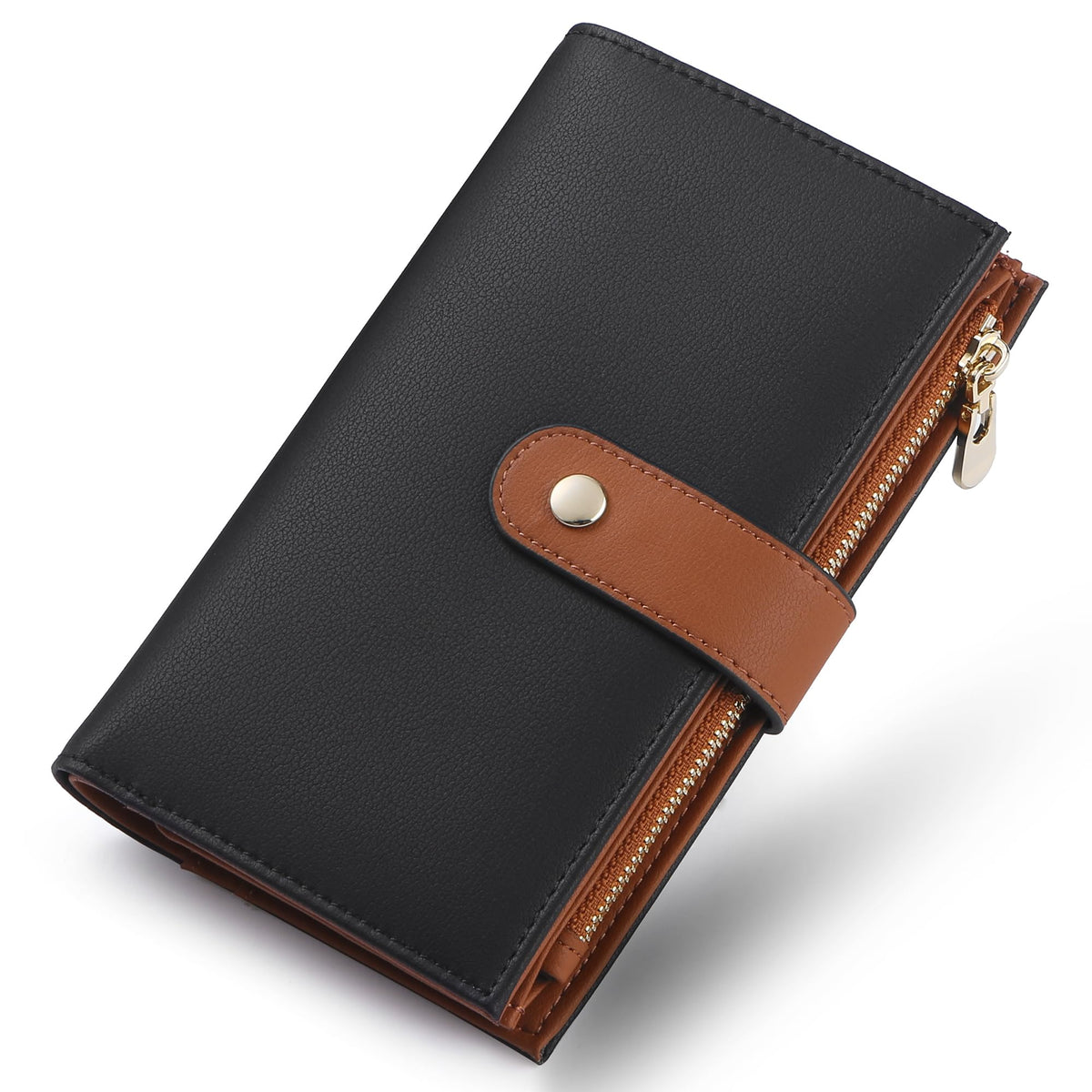 yiijay Women's Wallets RFID Blocking Leather Trifold Clutch Wallet Credit Card Holder Ladies Travel Wallet Purse with Passport/Pen Holder