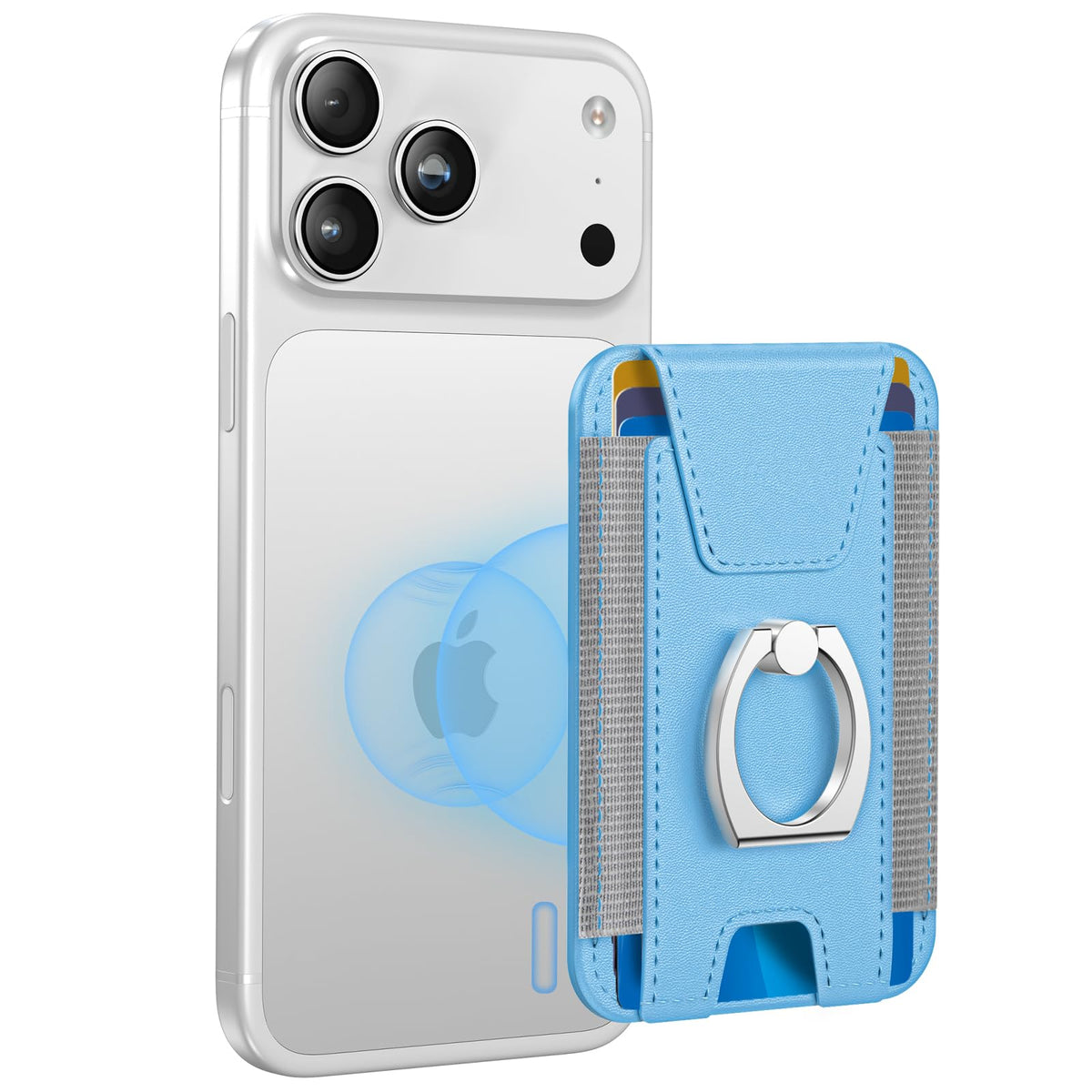 for Magsafe Wallet with Grip, 6-Card Holder; Stronger Magnetic Phone Wallet