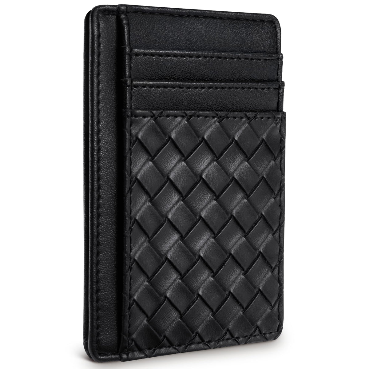 Travelambo Front Pocket Minimalist Leather Slim Wallet RFID Blocking Medium Size