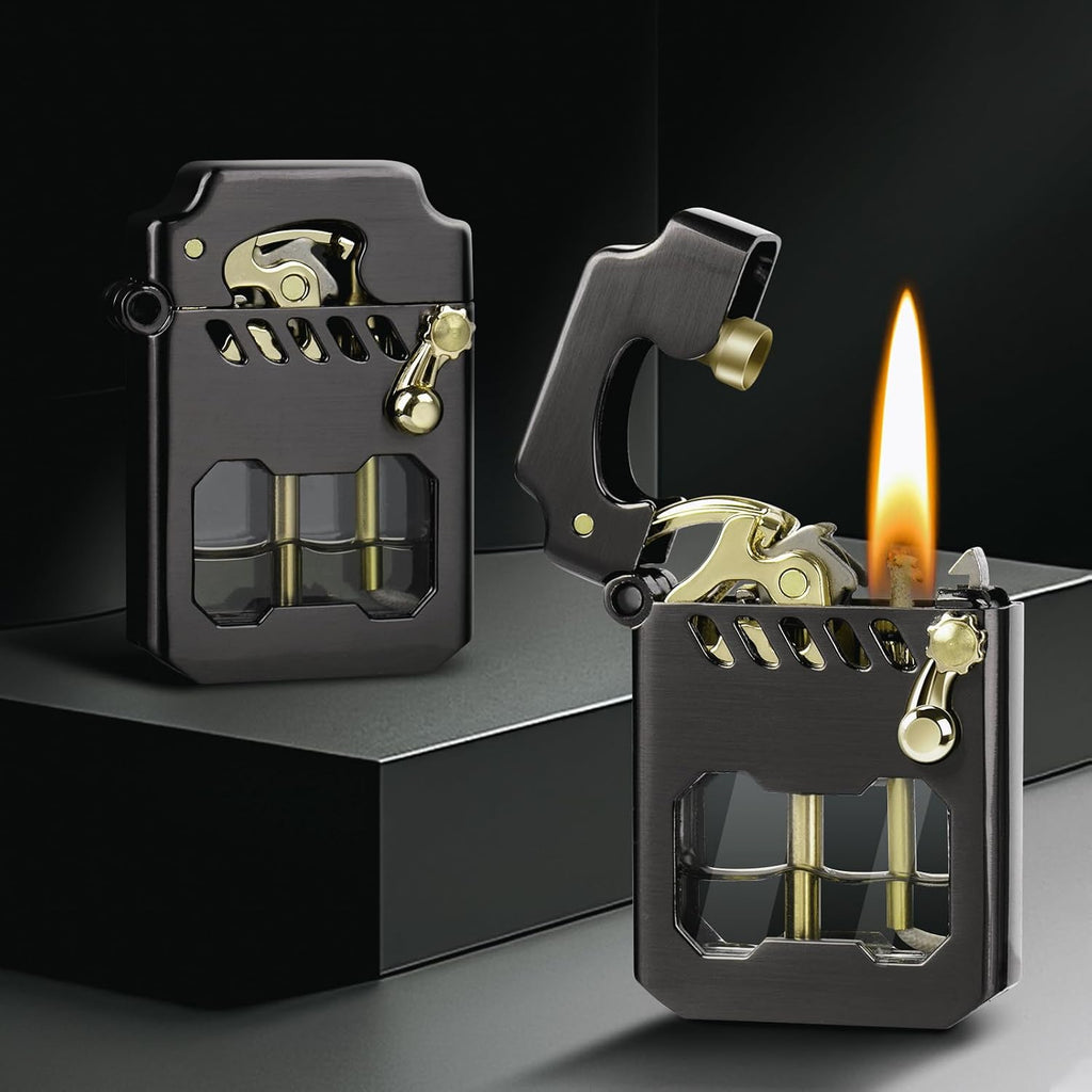 CHOICEDC Vintage Trench Lighter, Cool Mecha Metal Rocker Kerosene Lighters
