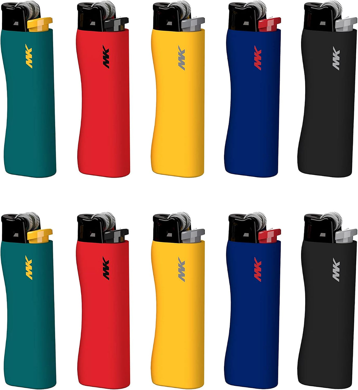 MK 10pcs Lighters 9G Flint Strike Refillable Lighter,Striking Design, Ideal as Lighters for Candle, BBQ, Butane Lighter, Classic Pocket (9G-HUE-10PC)