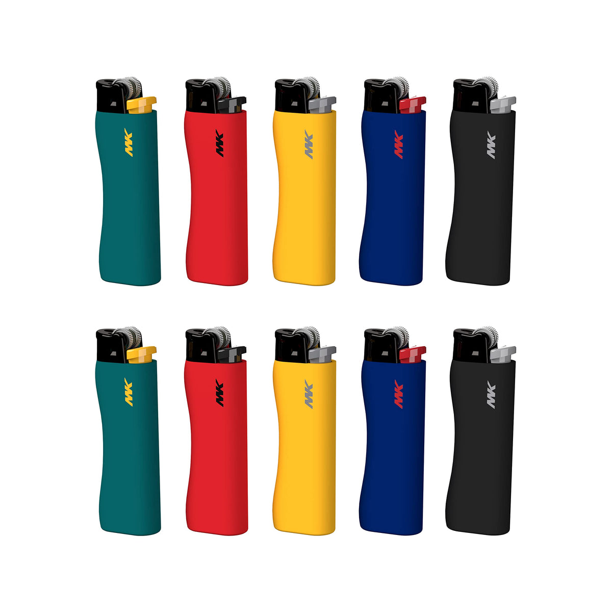 MK 10pcs Lighters 9G Flint Strike Refillable Lighter,Striking Design, Ideal as Lighters for Candle, BBQ, Butane Lighter, Classic Pocket (9G-HUE-10PC)