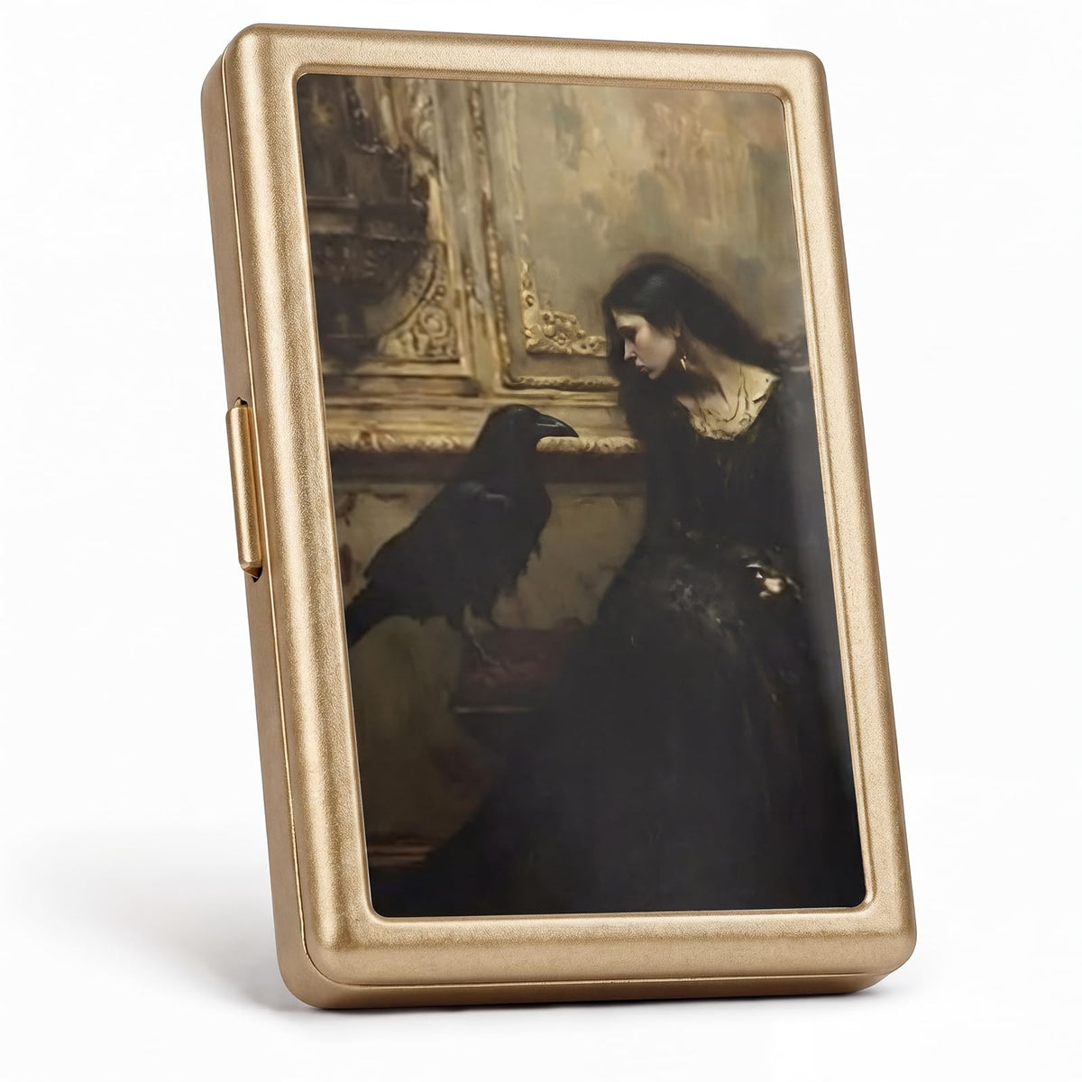 Vintage - Style Versatile Card & Cash Case Art Deco Design Metal Wallet with RFID and Holds King Size / 100s Women and Men Easy Snap Business Card Box for Credit Cards Cash Id Business Cards.