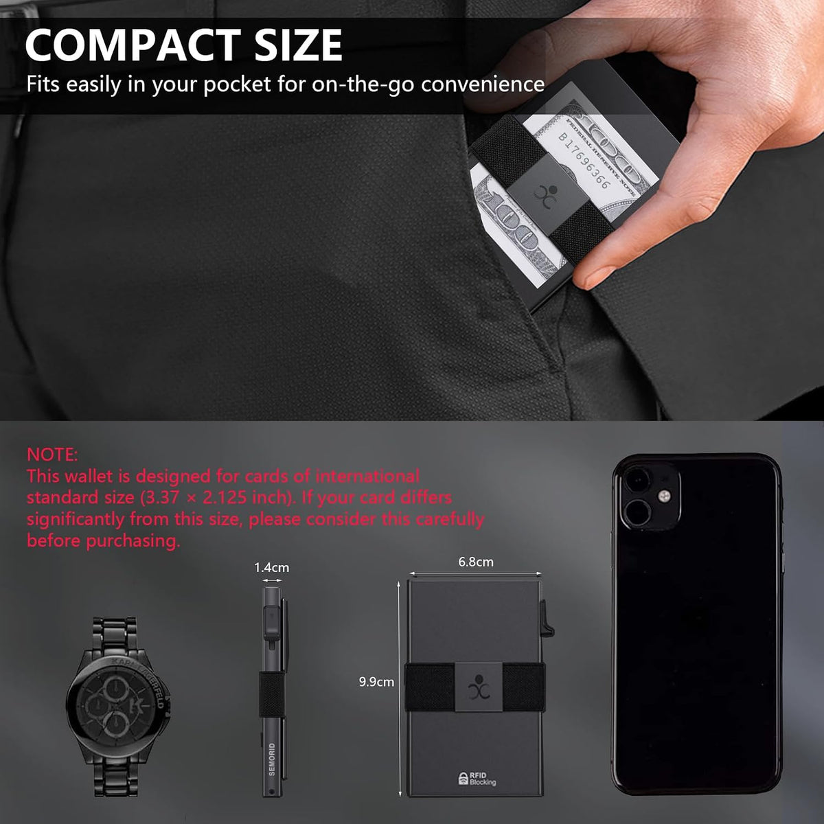 SEMORID RFID Blocking Slim Card Holder Wallet for Men Wallet Minimalist