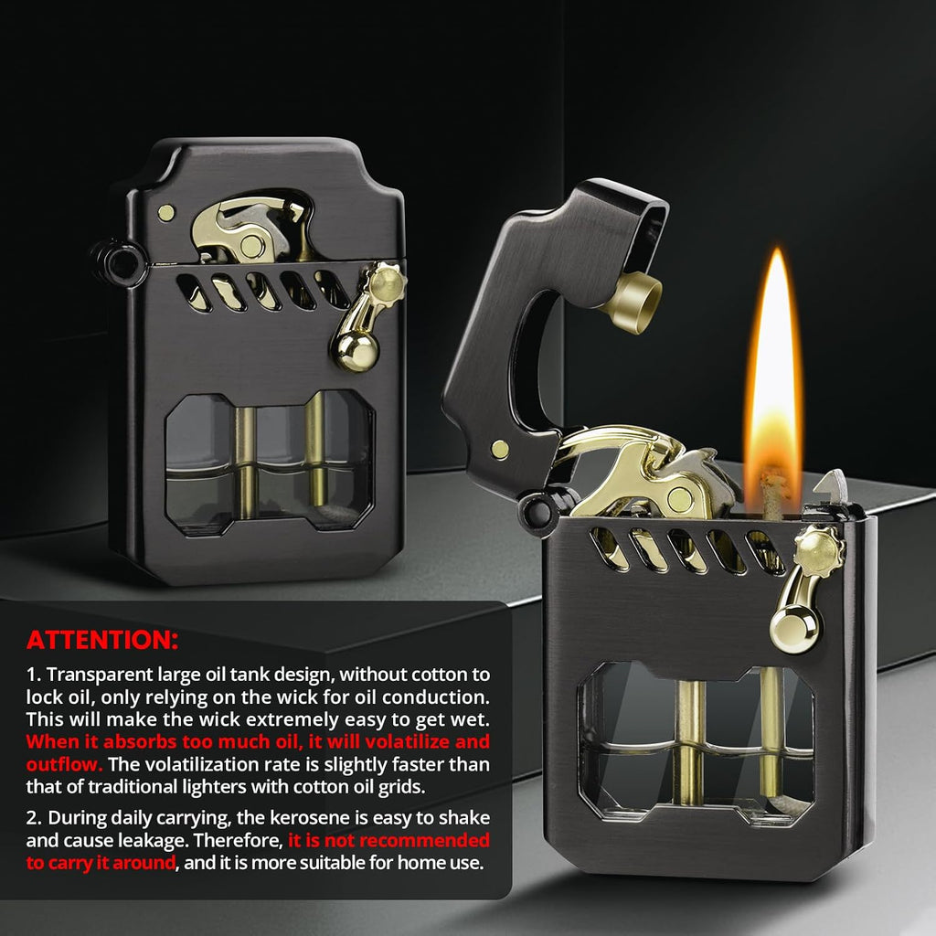 CHOICEDC Vintage Trench Lighter, Cool Mecha Metal Rocker Kerosene Lighters