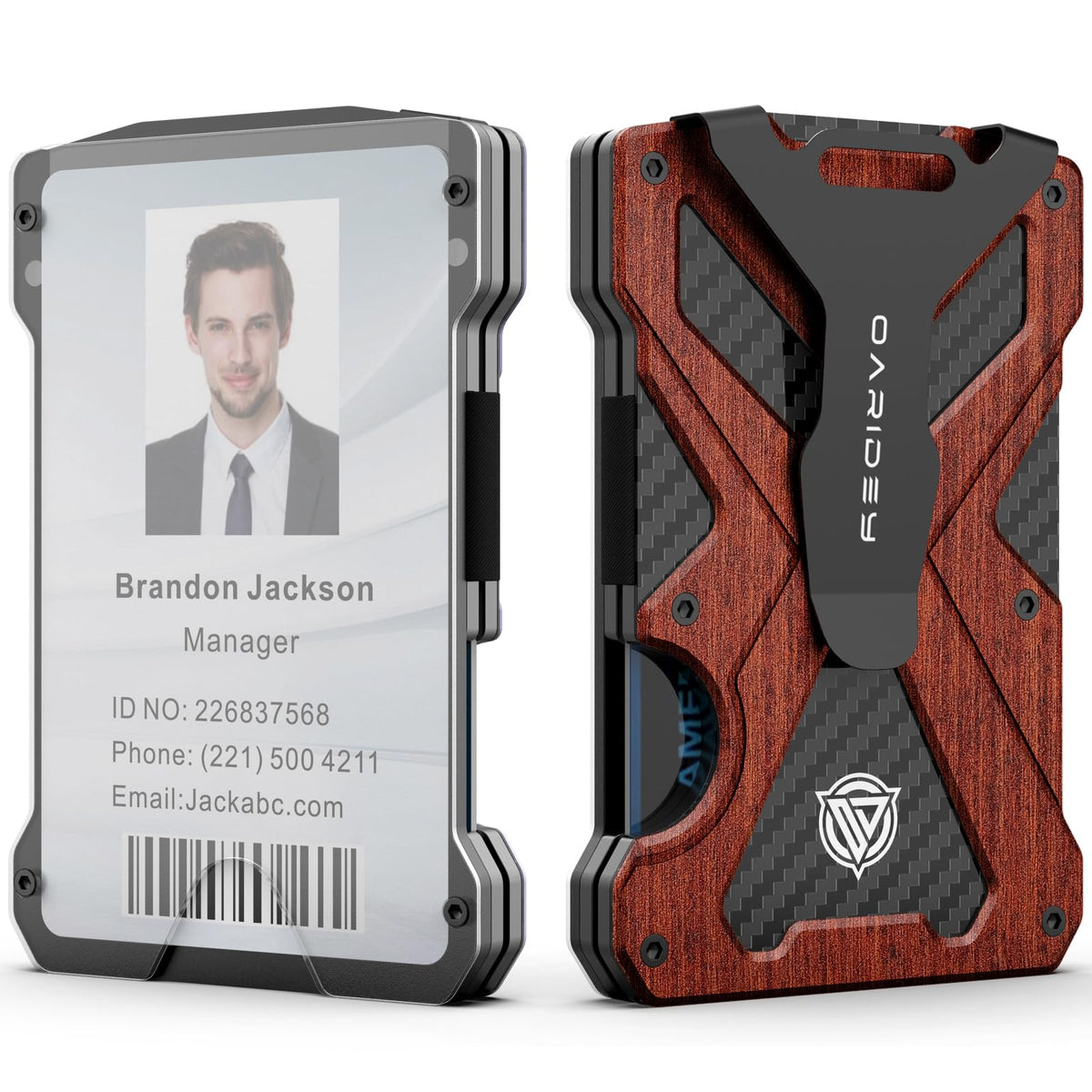 Oaridey Minimalist Wallet for Men with Clear ID Card Holder, RFID Blocking