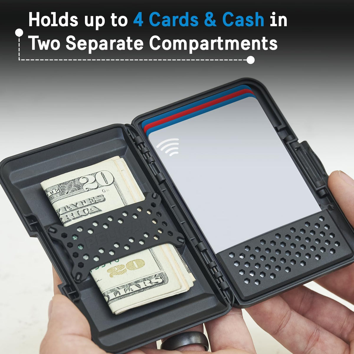 Pelican MagSafe Wallet for iPhone - Slim Magnetic Phone Wallet - Black