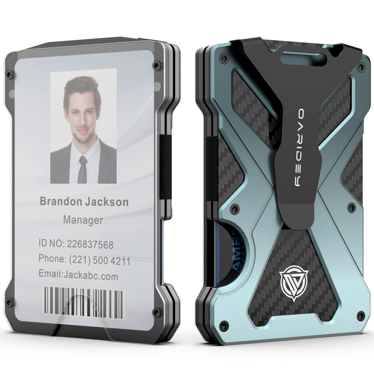 Oaridey Minimalist Wallet for Men with Clear ID Card Holder, RFID Blocking