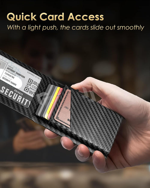2026 Wallet for Men - RFID Blocking Slim Minimalist Wallet, Carbon Fiber