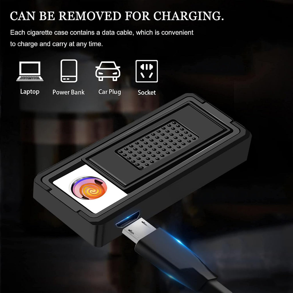 x-lighter XL079 Cigarette Case for 100's King Size, with Electric Coil Lighter, Gift Package
