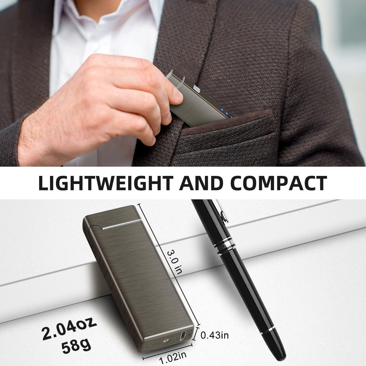 Electric Lighter USB Rechargeable Plasma Lighters Cool Pocket Lighter Men