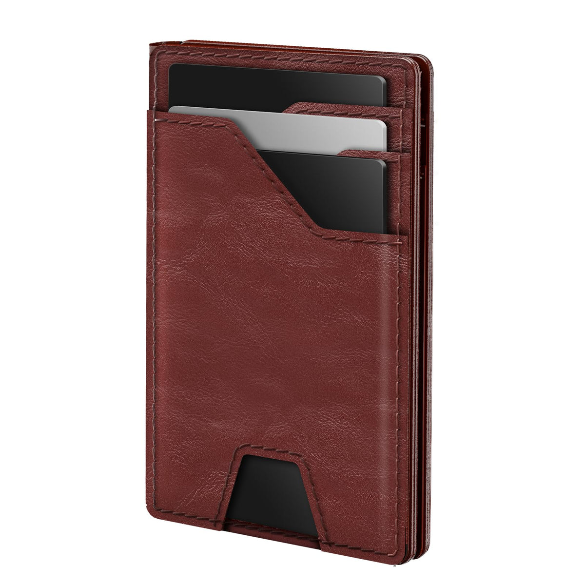 typecase Leather Wallet for Men Card Holder: Premium Genuine Leather, RFID Blocking, Slim, Minimalist, Front Pocket - 15 Cards Capacity | ID Window | Money Clip (Brown)