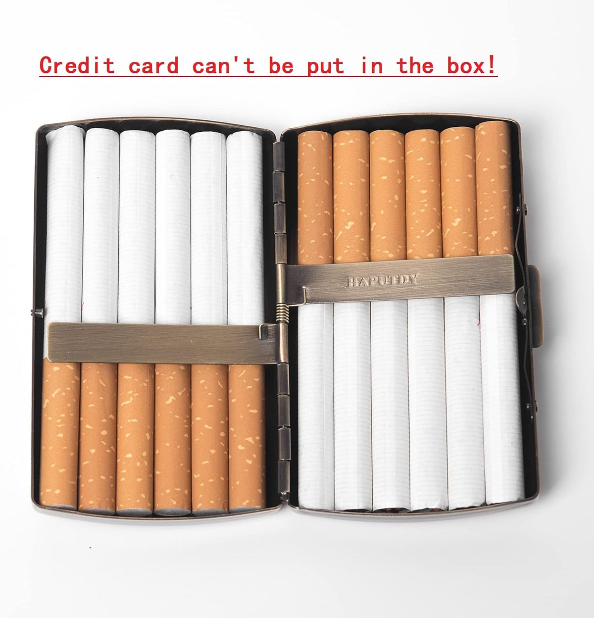 Vintage Slim Metal Cigarette Case & Dispenser - Small Cigarette Holder Case/Box,Fit for 85mm Cigarettes 12pcs-Does Not Fit 100s or Credit Cards (Bronze)