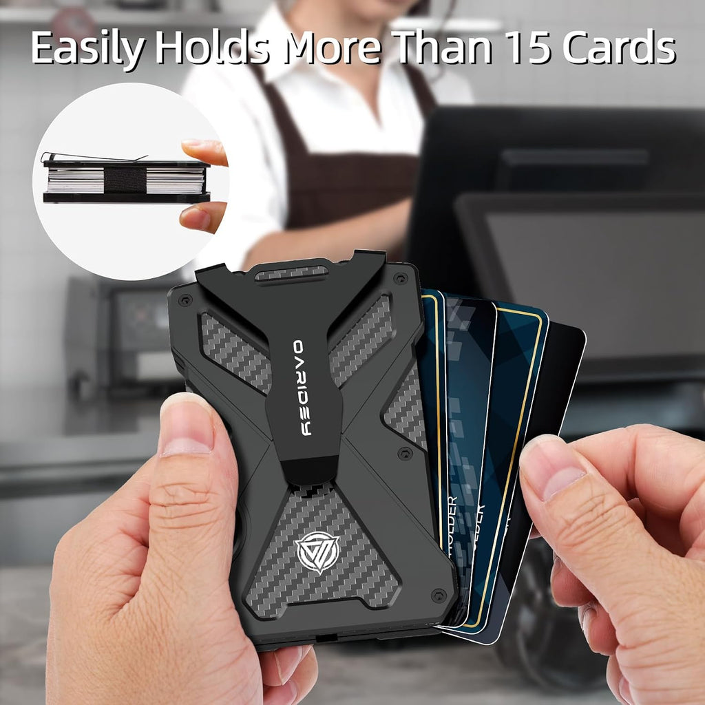 Oaridey Minimalist Wallet for Men with Clear ID Card Holder, RFID Blocking