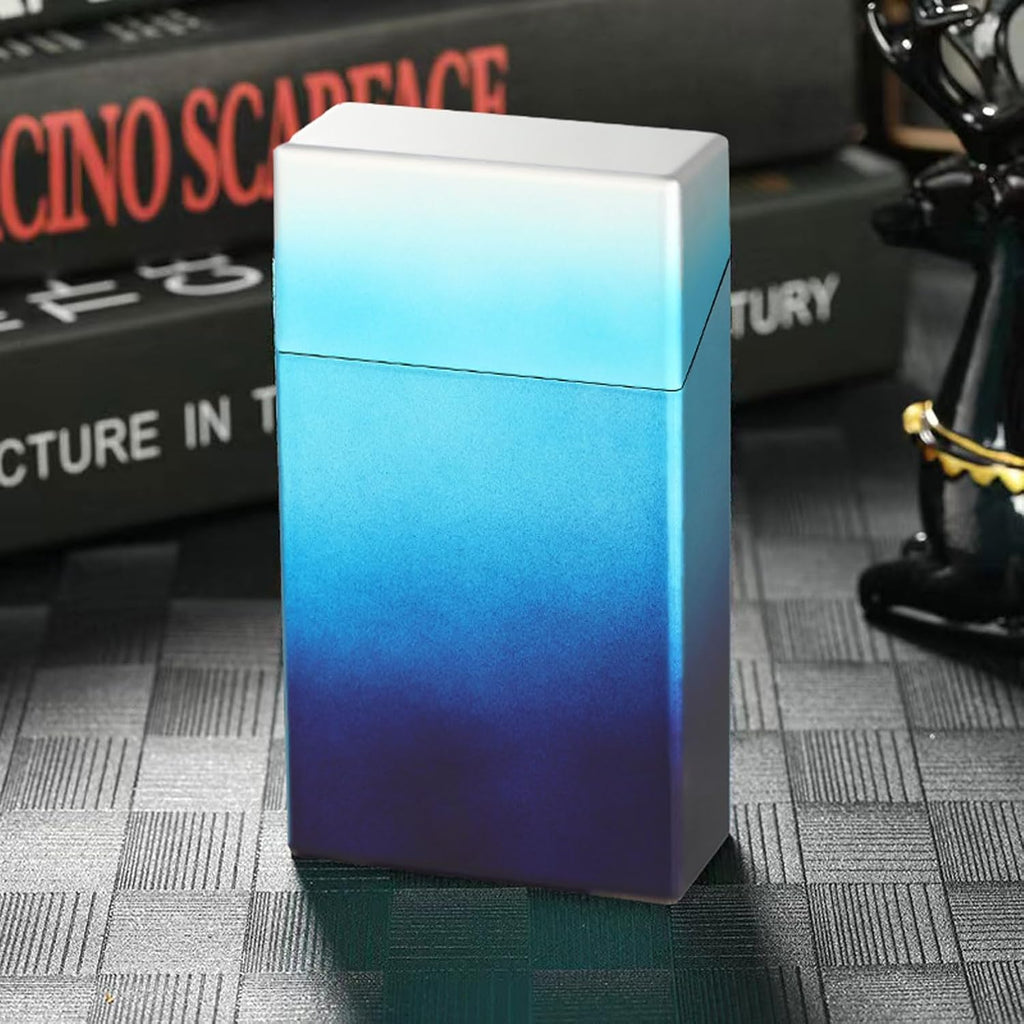 Cigarette case for 100's Can Hold a Small Lighter Suitable for 20 King Size Cigarette case Coin case Pill case Outdoor Weed Accessories for Women Men 2Pack (Blue Silver,Violet Blue, 100mm)