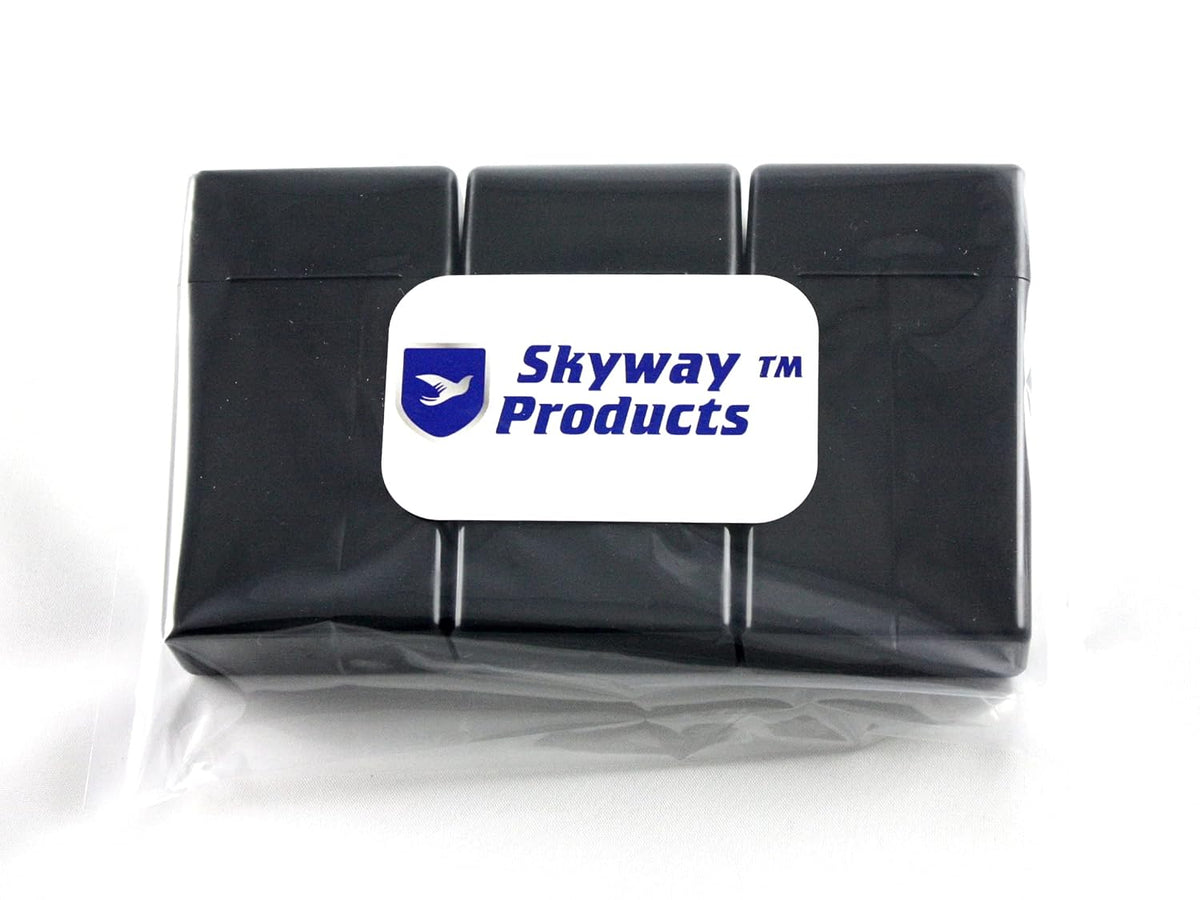 Skyway Cigarette Case Holder Box Crushproof with Dividers for 100’s Size Cigarettes - Women and Men - Perfect for Roll Your Own and Regular Cigs - Set of 3 Black