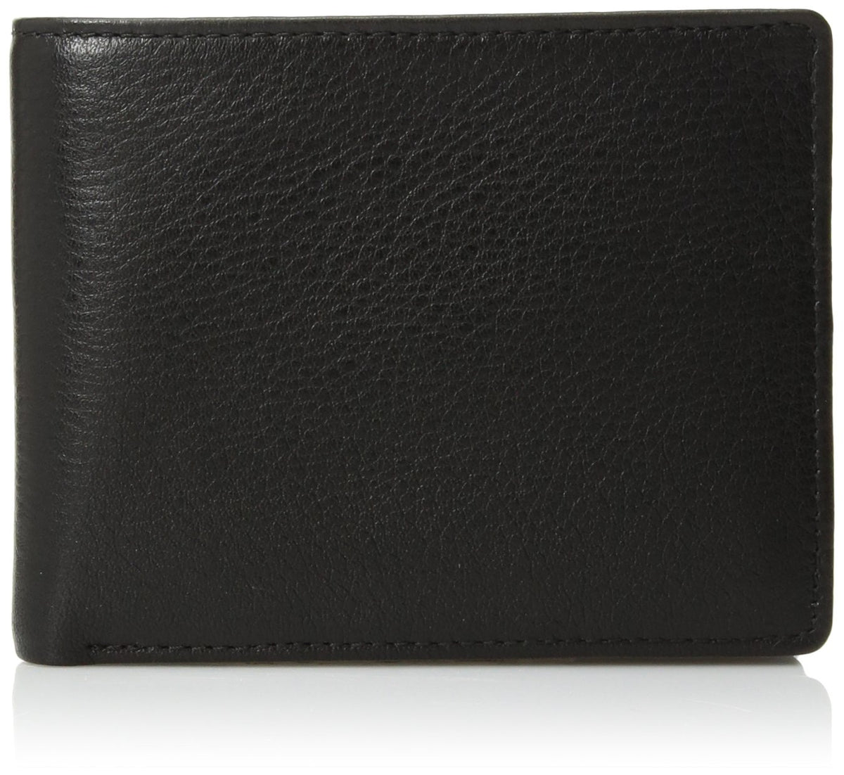 Perry Ellis Men's Park Avenue 100% Leather Wallet With Passcase, Bifold, Durable & Versatile, Black