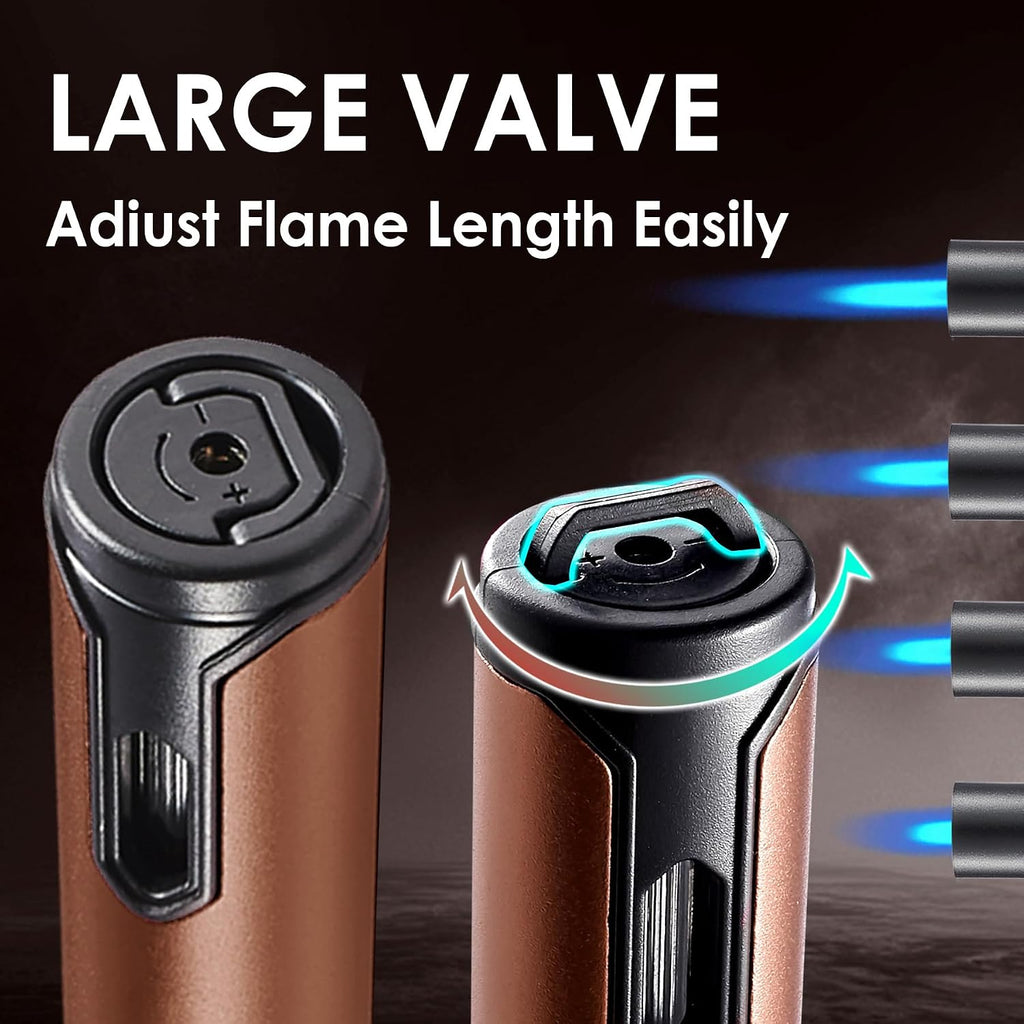 Urgrette 2 Pack Butane Torch Lighter, 6-inch Refillable Pen Lighter Adjustable Jet Flame Butane Lighter for Grill BBQ Candle Camping (Gas Not Included) Raven & Ruby