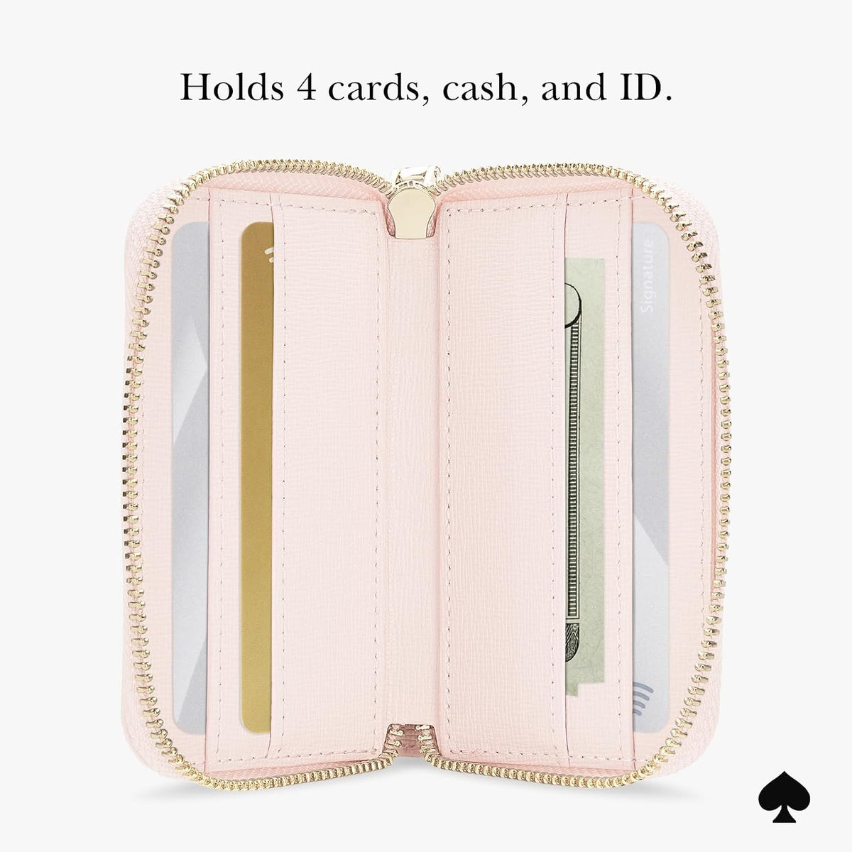 kate spade new york Devin Zip Magnetic Card Holder/Wallet - Chalk Pink