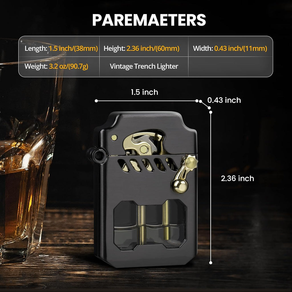 CHOICEDC Vintage Trench Lighter, Cool Mecha Metal Rocker Kerosene Lighters