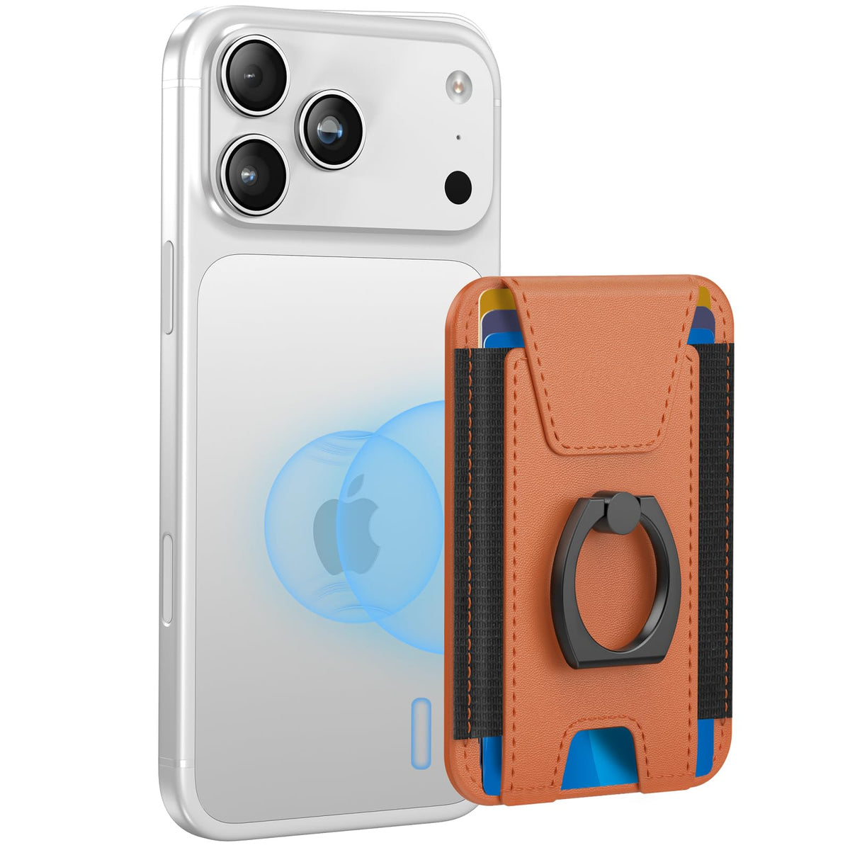 for Magsafe Wallet with Grip, 6-Card Holder; Stronger Magnetic Phone Wallet