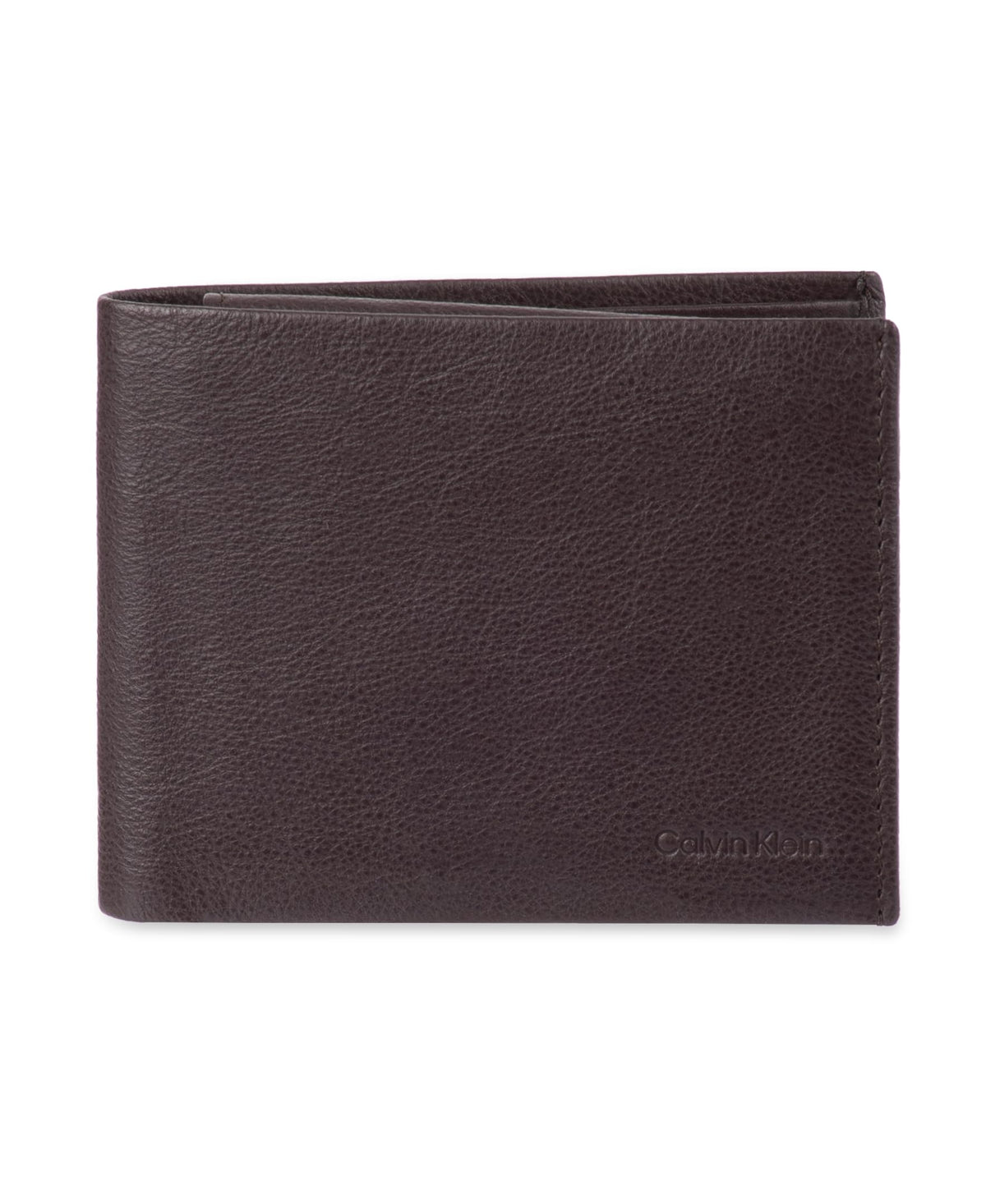 Calvin Klein Men's RFID Leather Minimalist Bifold Wallet with Multiple Card Slots and ID Window