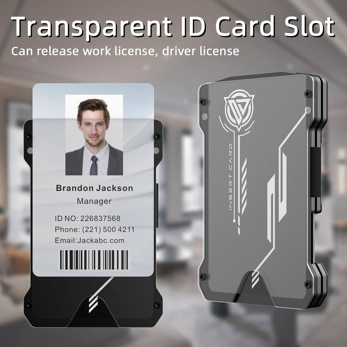 Oaridey Minimalist Wallet for Men with Clear ID Card Holder, RFID Blocking