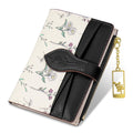 Wallets for Women- RFID Blocking- Soft PU Leather Bifold Coin Zipper Pocket Purse-Small flower wallet Credit Card Holder with ID Window (Green)