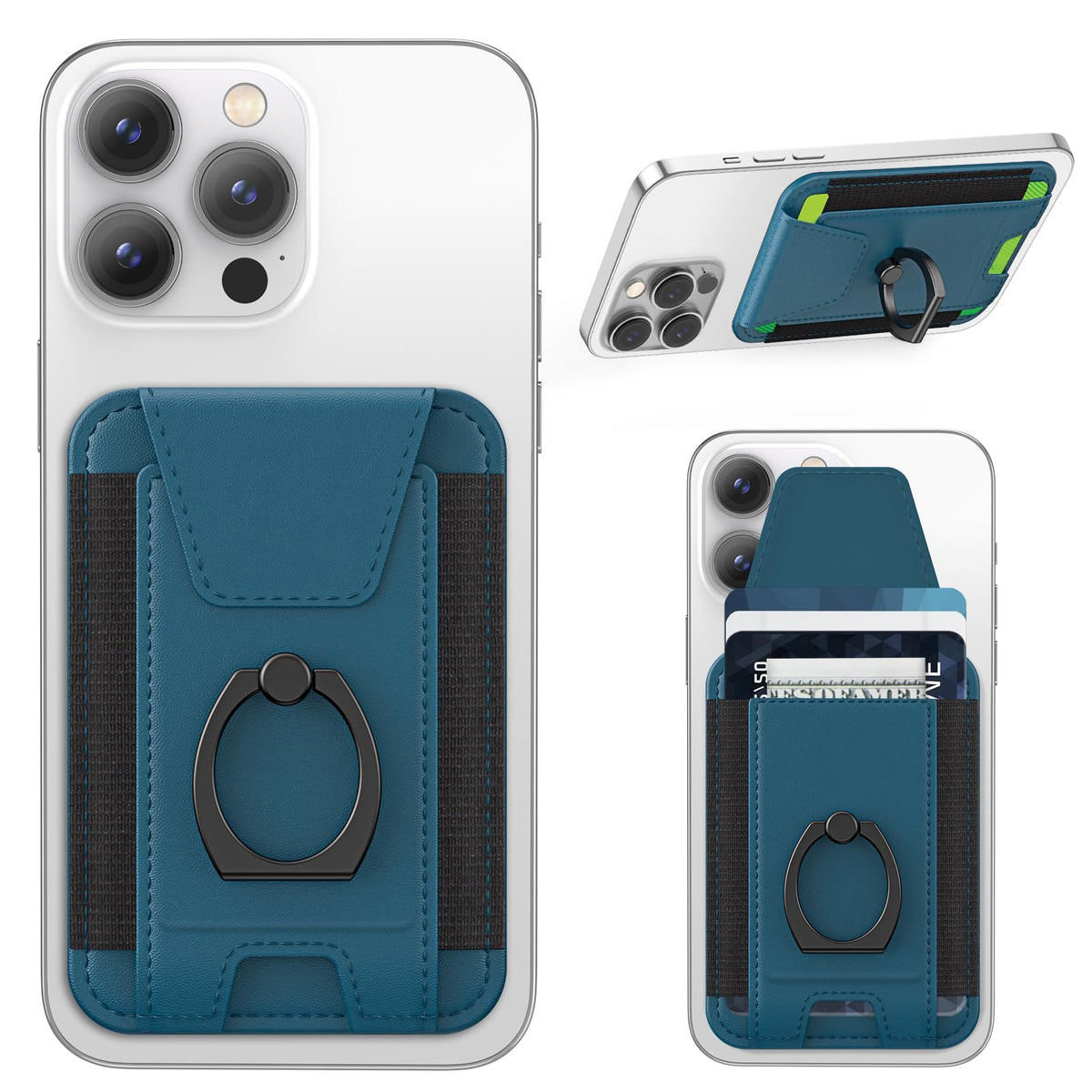 for Magsafe Wallet with Grip, 6-Card Holder; Stronger Magnetic Phone Wallet