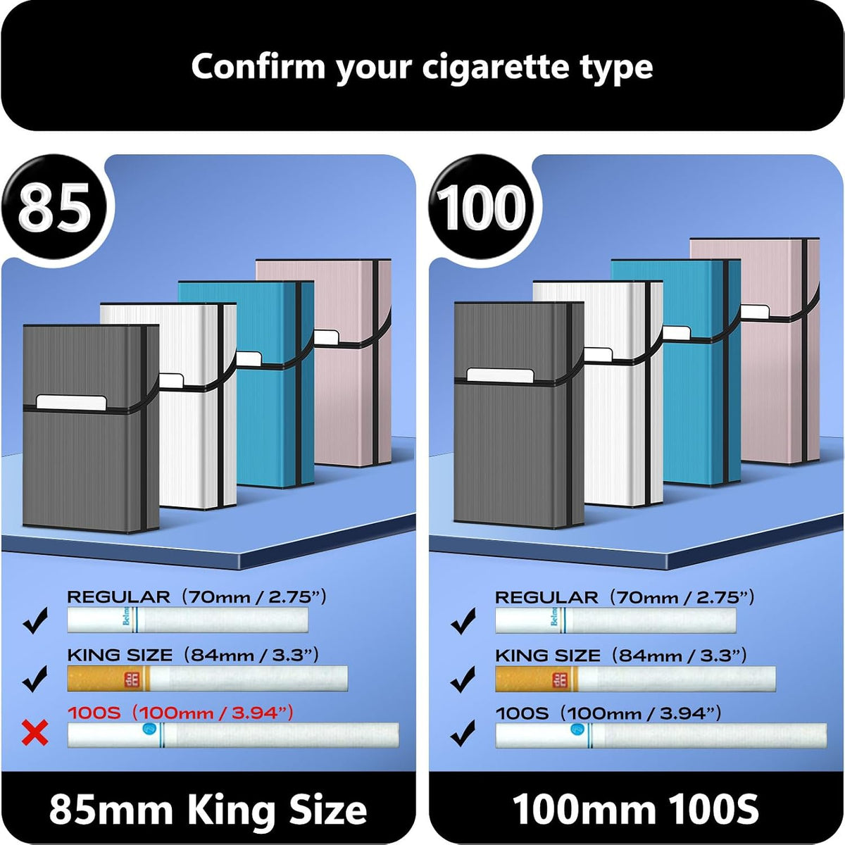 roygra Magnetic Cigarette Case (4 Pack), Daily Pre Roll Cone Holder Case