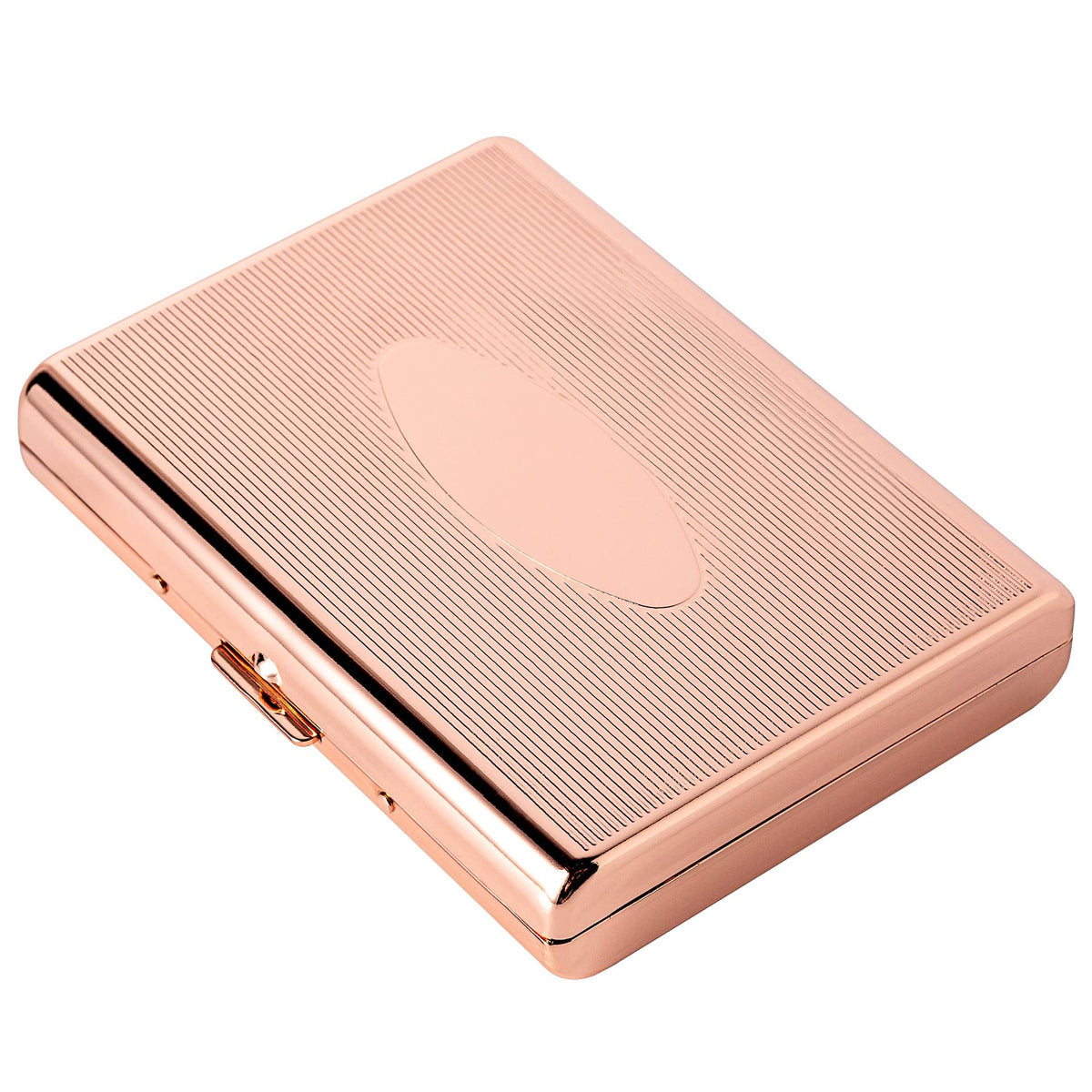 Metal Carry Cigarette Case, Double Sided Spring Clip,Holds 10 100mm Cigarettes (Vines Silver)