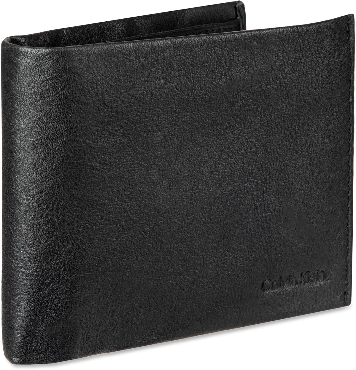 Calvin Klein Men's RFID Leather Minimalist Bifold Wallet with Multiple Card Slots and ID Window