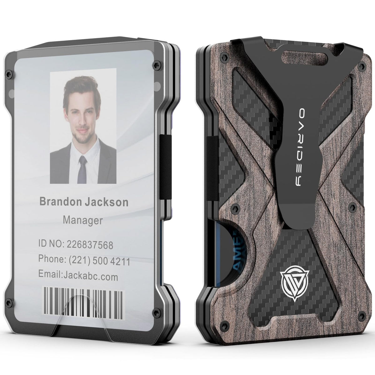Oaridey Minimalist Wallet for Men with Clear ID Card Holder, RFID Blocking