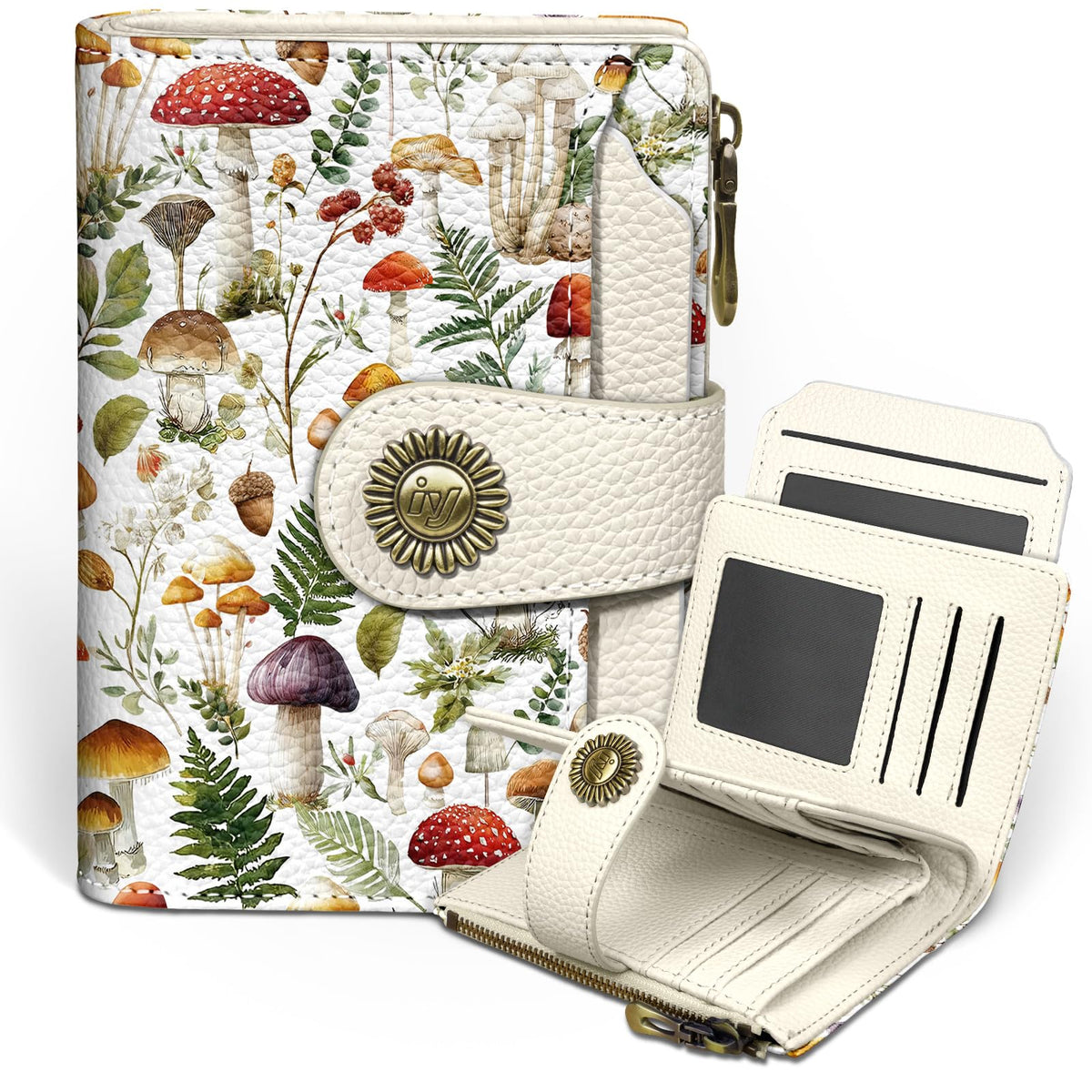Icycay Cat Small Wallet Women RFID Blocking Bifold Cute Credit Card Holder