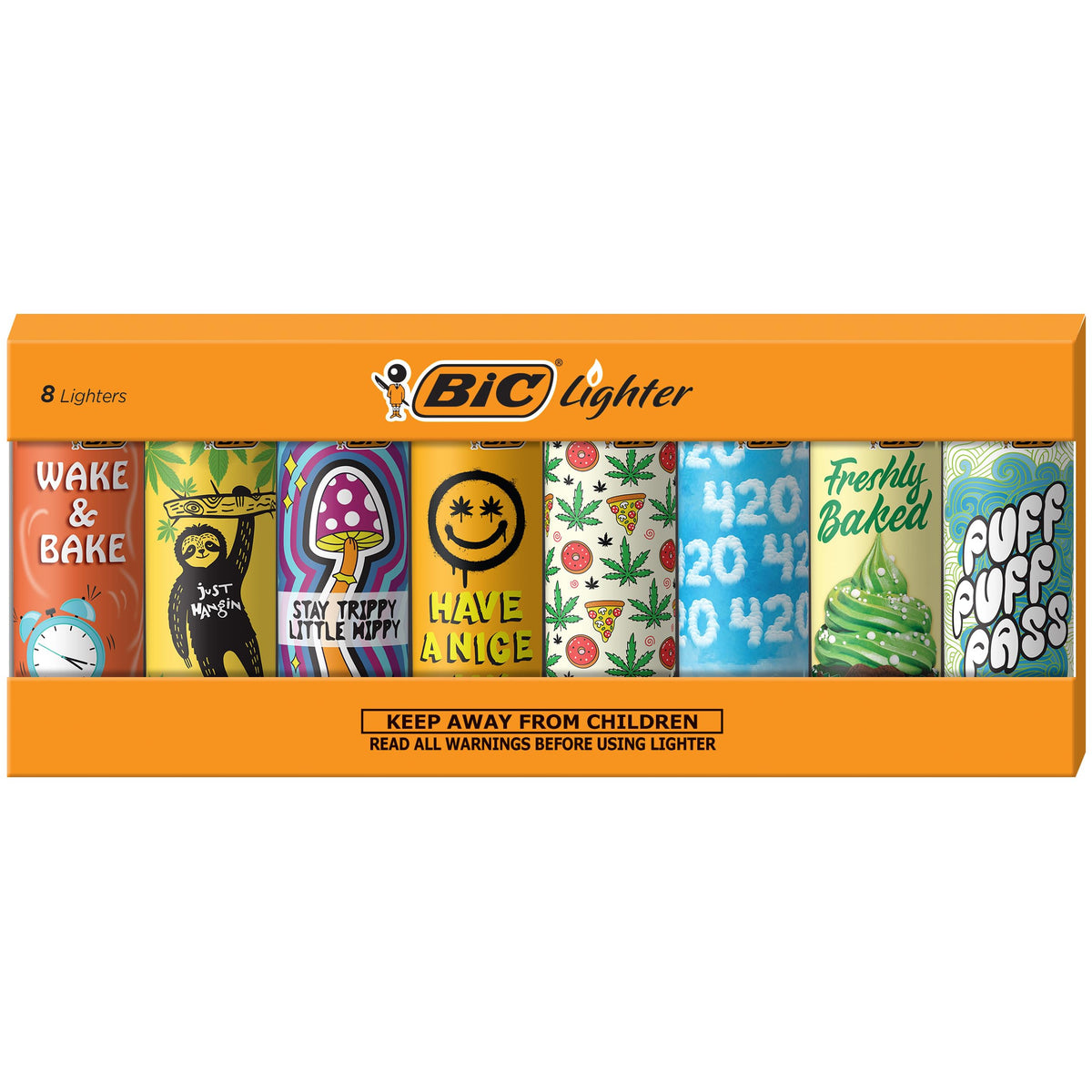 BIC Maxi Pocket Lighter, Special Edition Counterculture Series, 8 Count