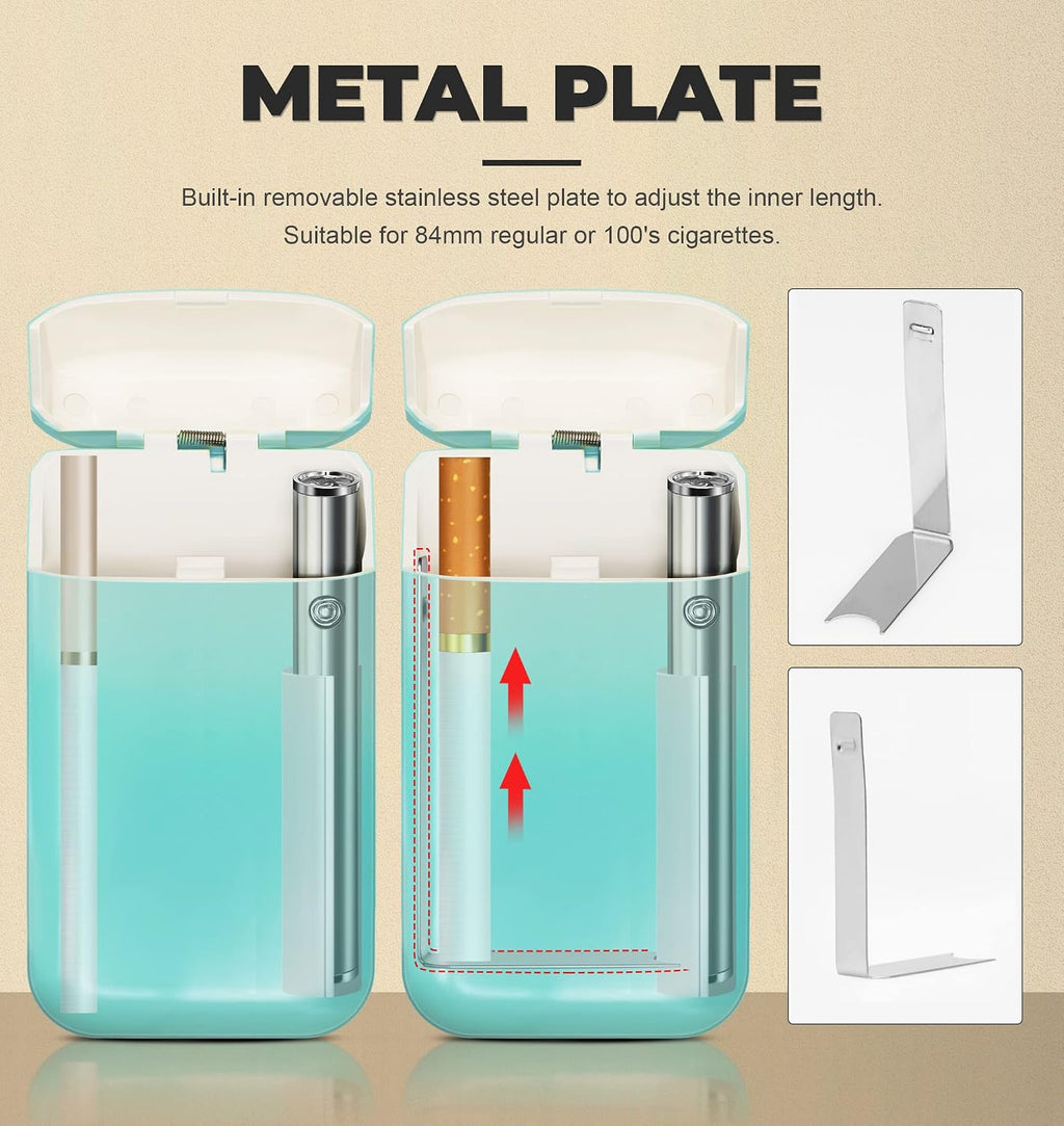 x-lighter XL606 Cigarette Case for 100s King Size, with Electric Rechargeable Lighter, Smell-Proof, Gift for Women & Men