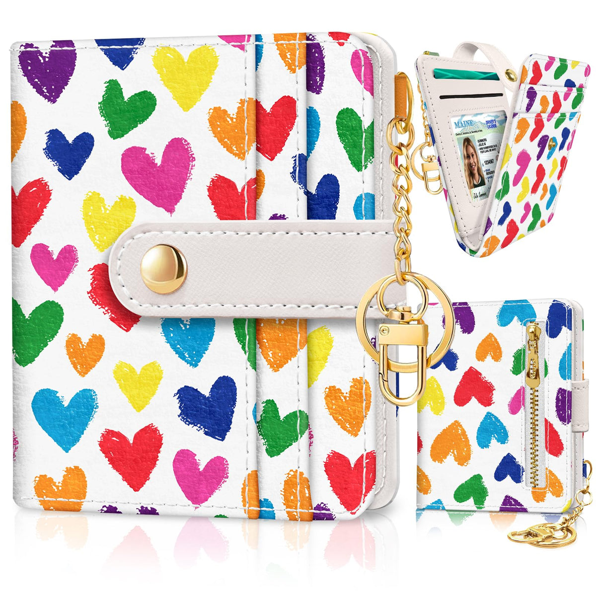 Jogjam Black Cat Floral Rfid Women Wallet, Small Slim Credit Card Holder