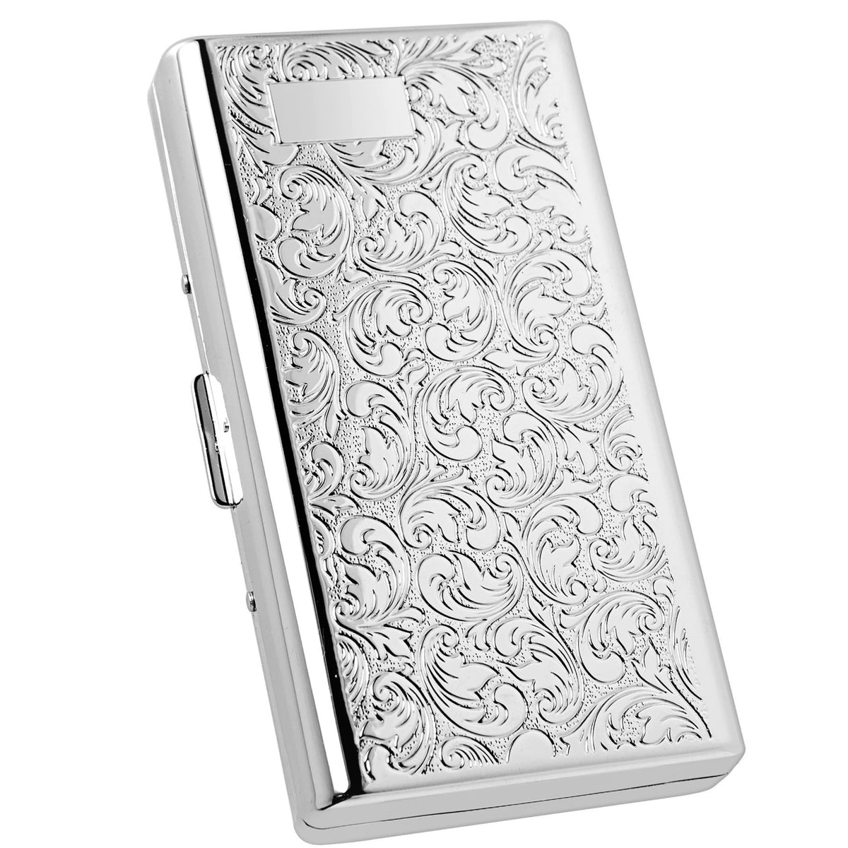 Goshentech Vintage Cigarette case,14 Capacity,Metal Plated Metallic Glossy Black,Double-Sided,Bank Card case, Cash Box(100mm King Size) (Bronze)