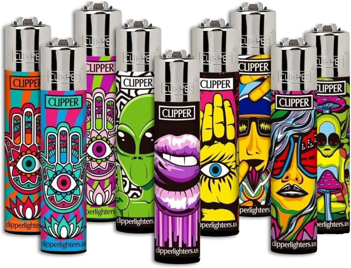 Clipper Classic Large Reusable Lighter, 9 Pack
