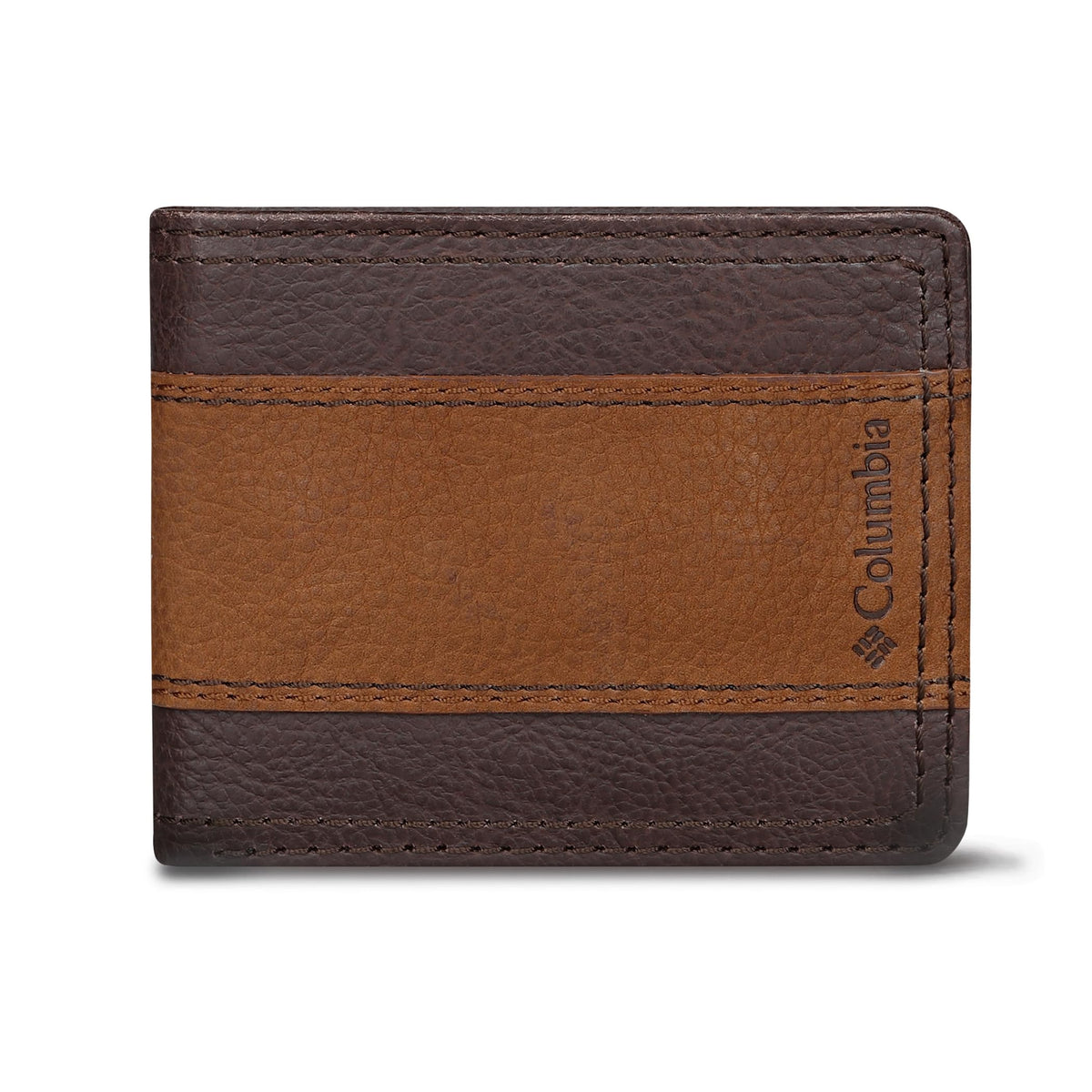Columbia mens RFID Slim Bifold Wallet With ID Window Dark Tan