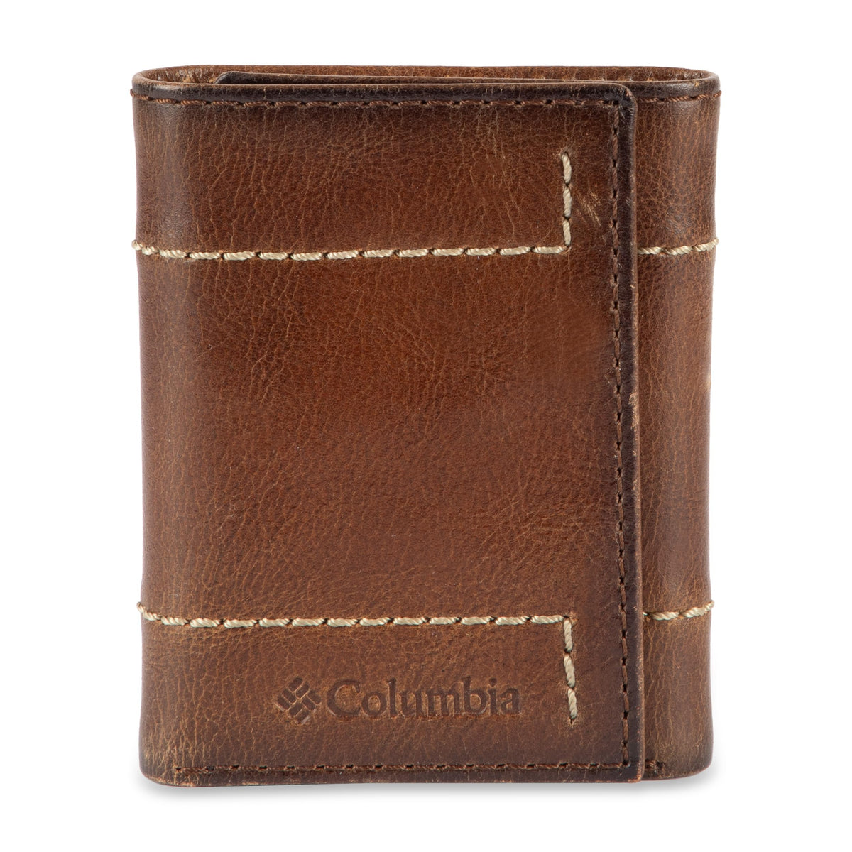 Columbia mens RFID Slim Bifold Wallet With ID Window Dark Tan