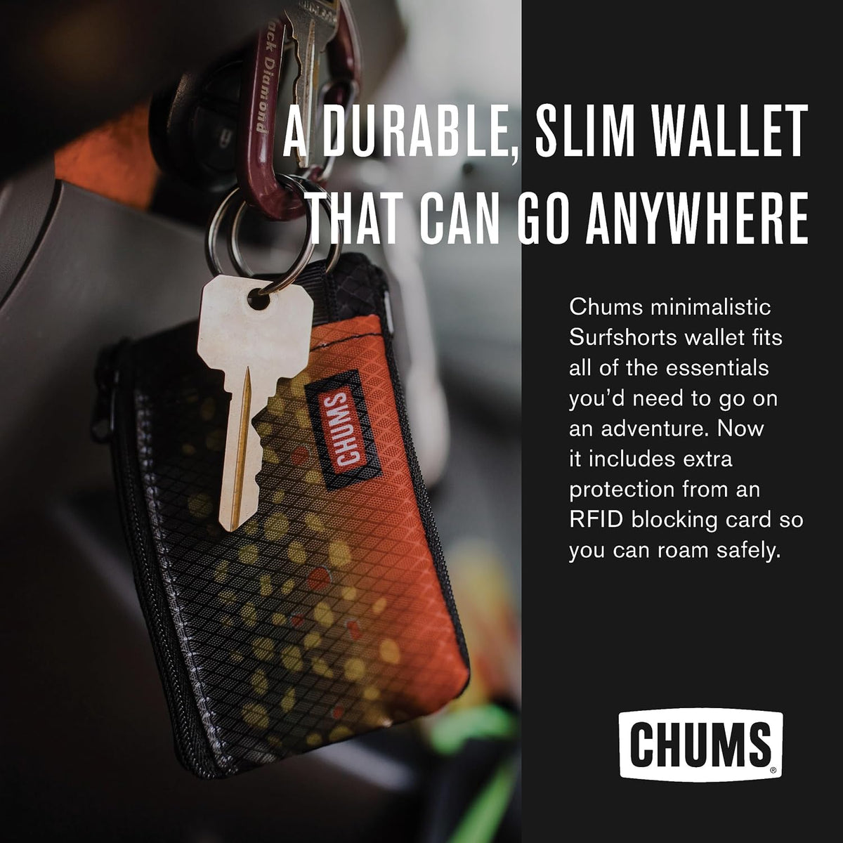 Chums Surfshorts Wallet - Minimalist Keychain Wallet for Men
