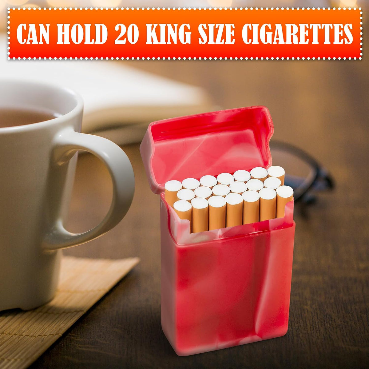 4 Pcs Plastic Cigarette Case, 2.36"x3.54", Fits King Size up to 84mm