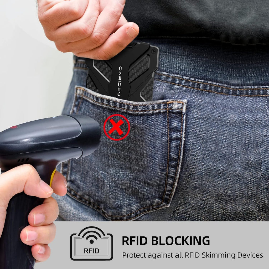 Oaridey Minimalist Wallet for Men with Clear ID Card Holder, RFID Blocking