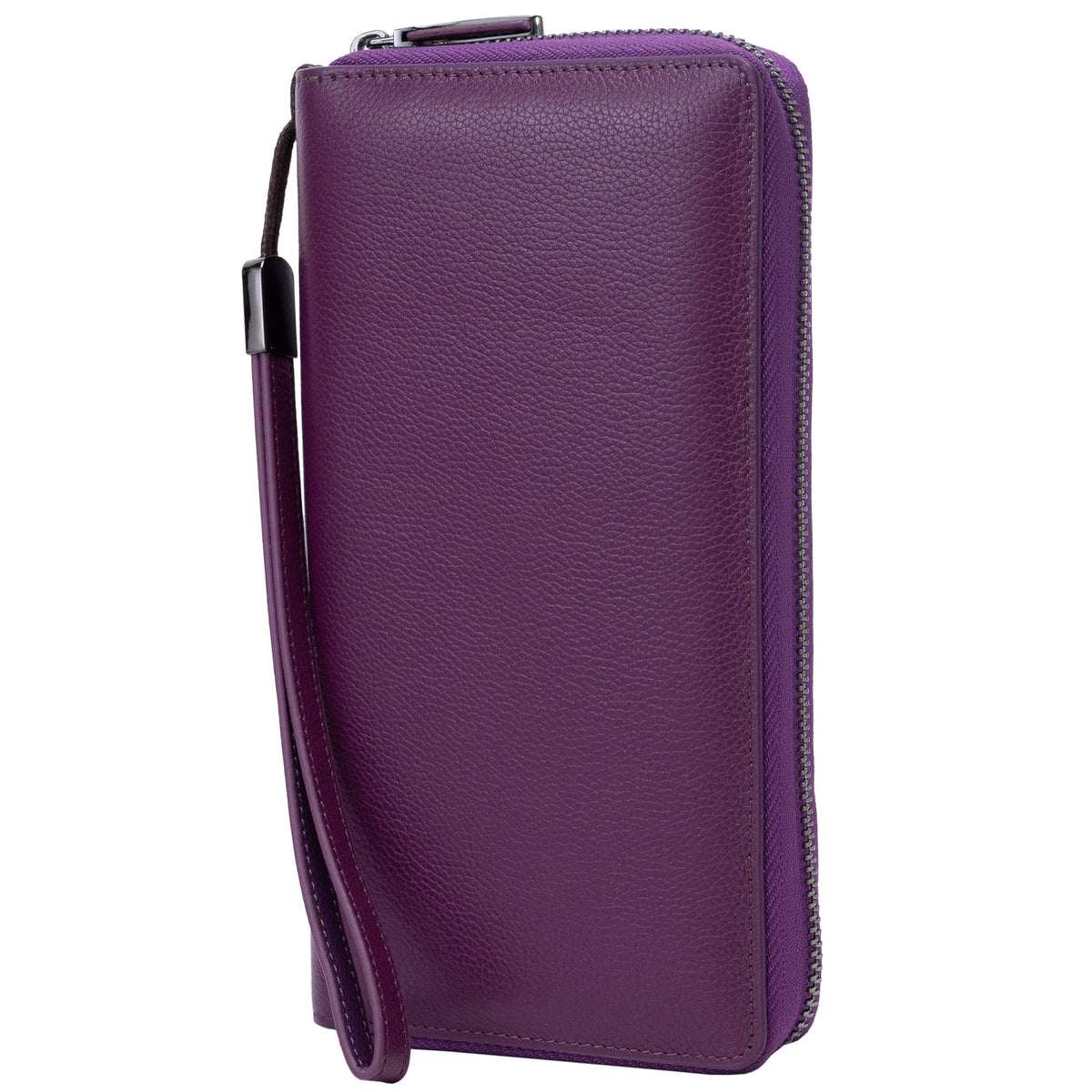 Bveyzi Women RFID Blocking Wallet Leather Zip Around Phone Clutch Large Capacity Ladies Travel Purse Wristlet
