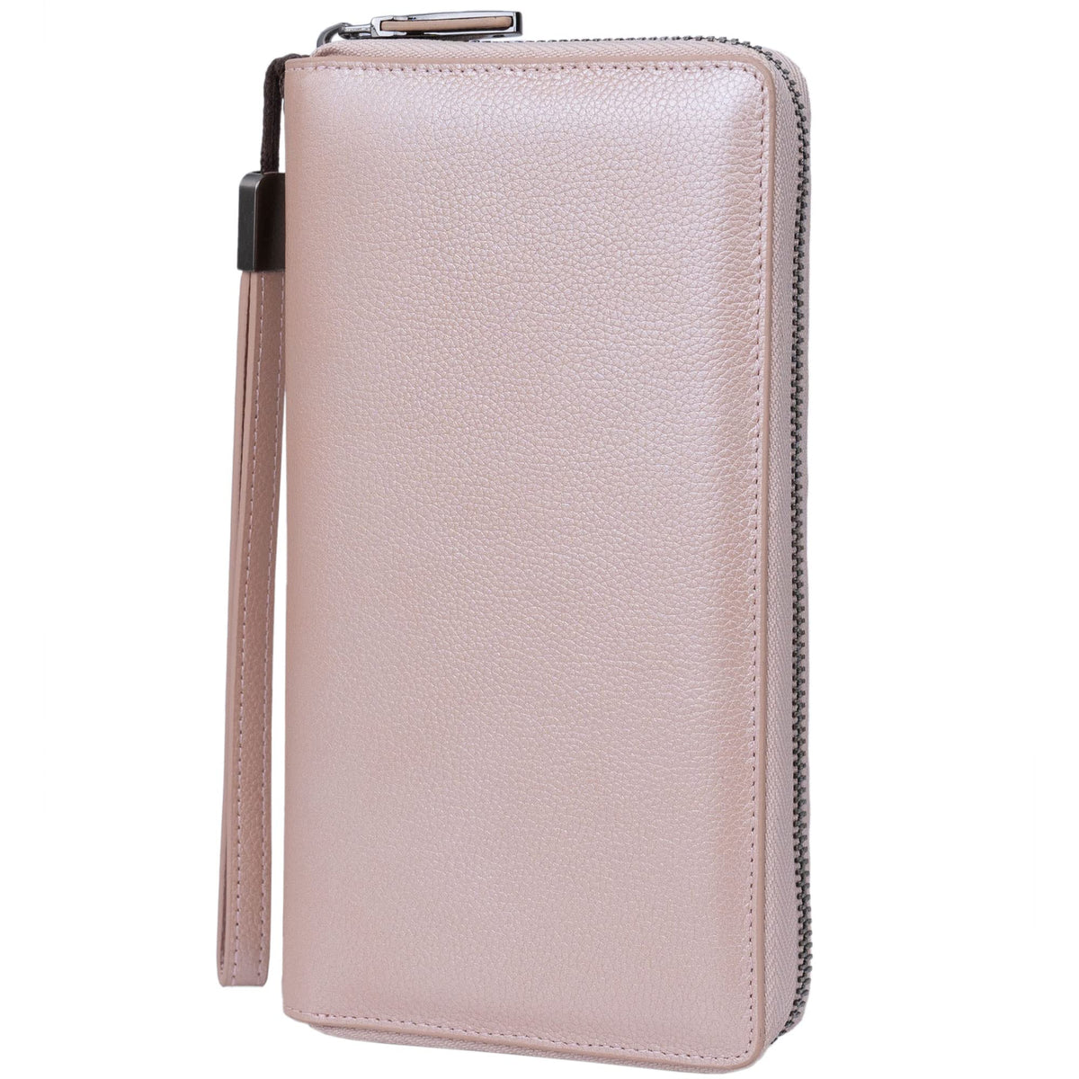 Bveyzi Women RFID Blocking Wallet Leather Zip Around Phone Clutch Large Capacity Ladies Travel Purse Wristlet