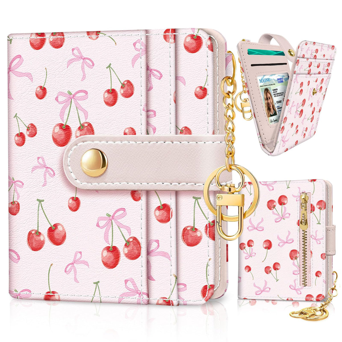 Jogjam Black Cat Floral Rfid Women Wallet, Small Slim Credit Card Holder