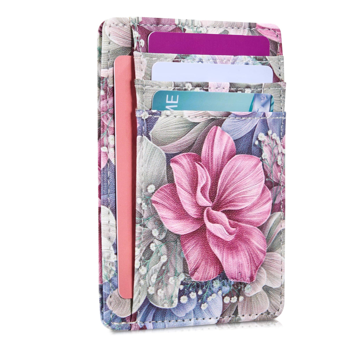 Travelambo Front Pocket Minimalist Leather Slim Wallet RFID Blocking Medium Size