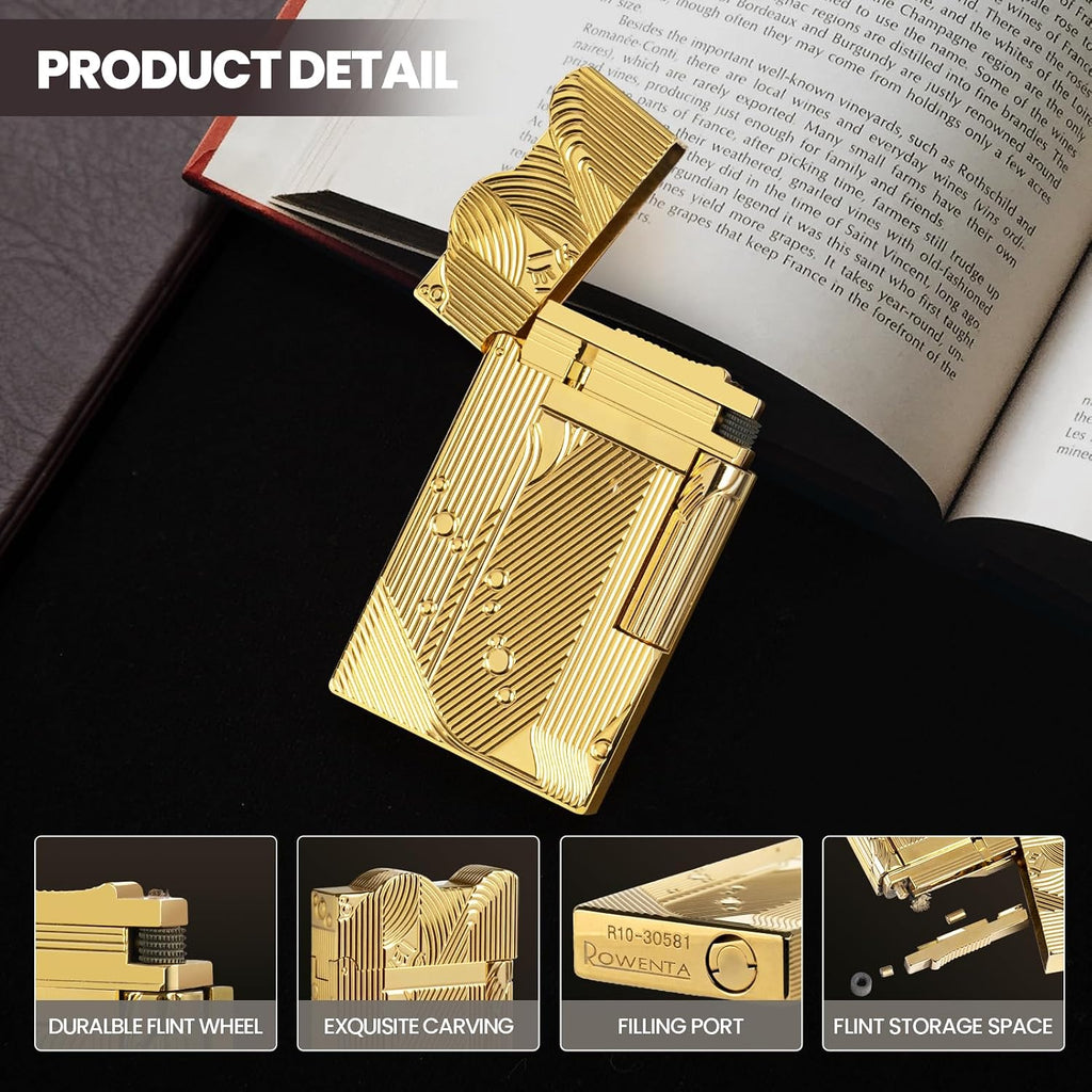 YUSUD One Piece Sanji Lighter - Vintage Trench Cool Lighters Fluid Refill, Antique Copper Lighter, Unique Table Lighter Gifts for Men Woman Dad (Fuel Not Included)
